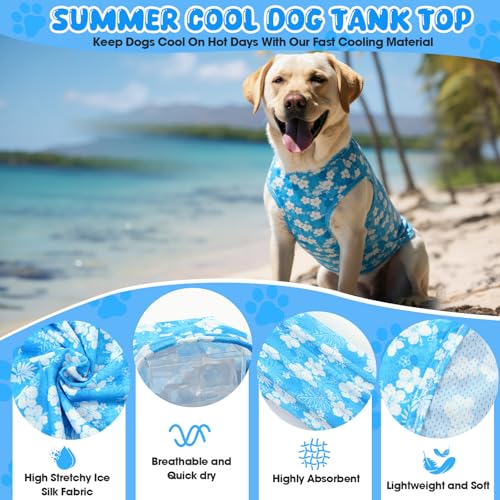 Talltalk 5 Pack Dog Cooling Vest Quick Dry Shirts Mesh Breathable Instant Sun Protection Cooling Dog Vest Lightweight Summ...