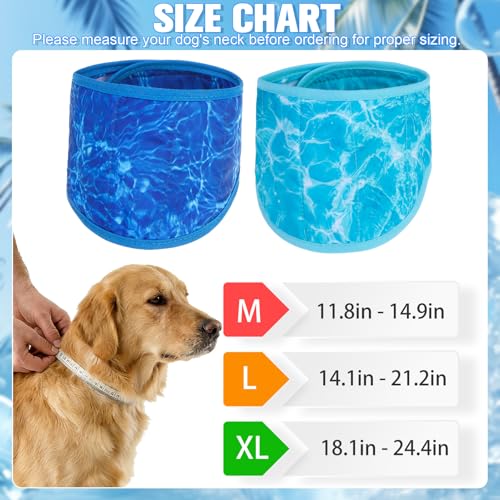 EXPAWLORER Dog Cooling Bandana - 2 Pack Instant Cool Chill Out Dog Scarf, Adjustable Summer Outdoor Ice Neck Cooler Vest, ...