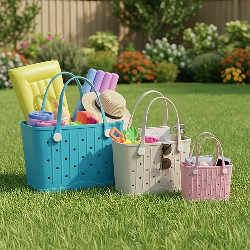 CXY Rubber Beach Bag EVA Waterproof Tote Bags Washable Sand-proof Travel Handbags for Pool Boat Groceries Work Sports