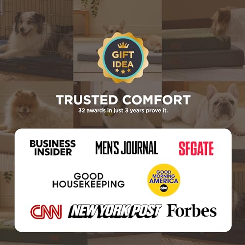 Bedsure Cooling Dog Bed for Crate - Large Comfy Flat Puppy Beds with Removable Washable Cover, Orthopedic Egg Crate Foam P...