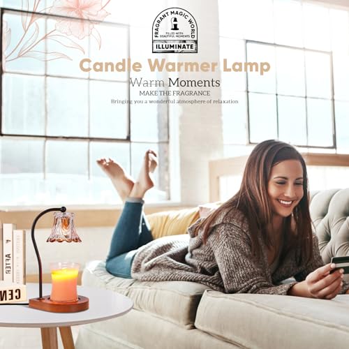 BODEVEDOB Candle Warmer Lamp with Timer,Dimmable Electric Fragrance Wax Warmer,Elegant Home Decor Melt Warming Heater As B...
