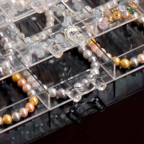 SPAKOWN Earring Organizer, Acrylic Earring Box Large 18 Compartments Jewelry Holder Organizer with 3 Drawers Stackable Ear...