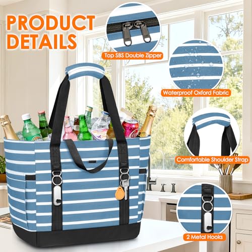 TEUEN Cooler Bag Insulated, Soft Side Cooler, Reusable Grocery Bags with Zipper Closure, Thermal Leakproof Large Insulated...