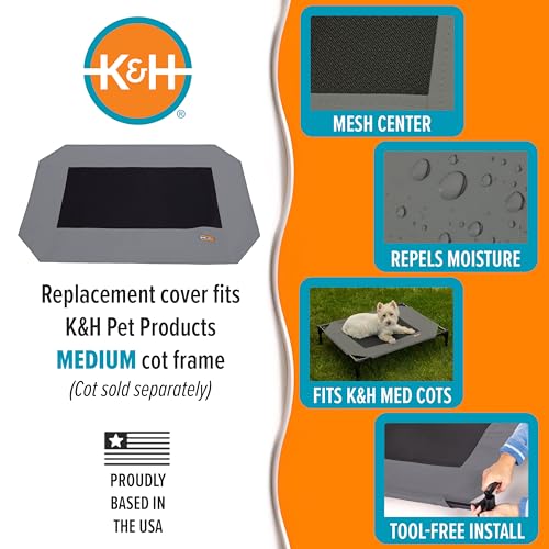 K&H Pet Products Dog Cot Replacement Cover, Designed to fit K&H Medium Pet Cots (Sold Separately), Indoor Outdoor, Breatha...