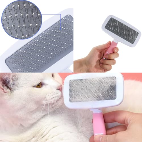 9PCS Small Animal Grooming Kit, Cleaning Brush Removes Loose Hair, Pet Bath Brush,Shampoo Brush, Nail Clipper, Flea Comb F...