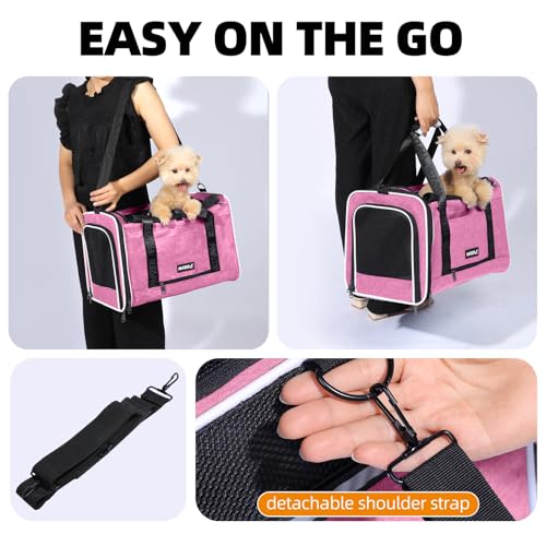 PAPZER Top Loading Medium Cat Carrier with Privacy Protection for Nervous Pet, Soft-Sided Small Puppy Travel Crate Vet Vis...