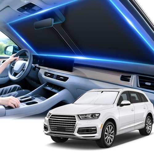 SINGARO 300T Universal Car Windshield Sun Shade, Foldable Reflective for Windshield & Window Shades with Overlapping Desig...