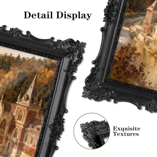 MXMHOME Vintage Picture Frame with Embossed Flower Design, Ornate Photo Frame, Hand-Crafted Resin Antique Frames for Table...