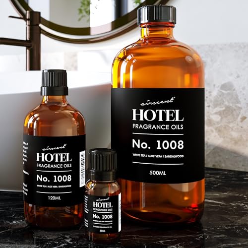 AirScent Hotel Diffuser Oil No. 1008 - White Tea, Aloe Vera & Sandalwood - Premium Fragrance Oil for Ultrasonic and Waterl...