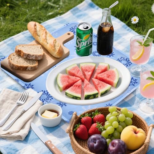 CODOHI 2 Pcs Reusable Freezable Ice Mat for Buffet Table Chilled Serving Tray Party 19.69 x 15.75 Inches Charcuterie Coole...