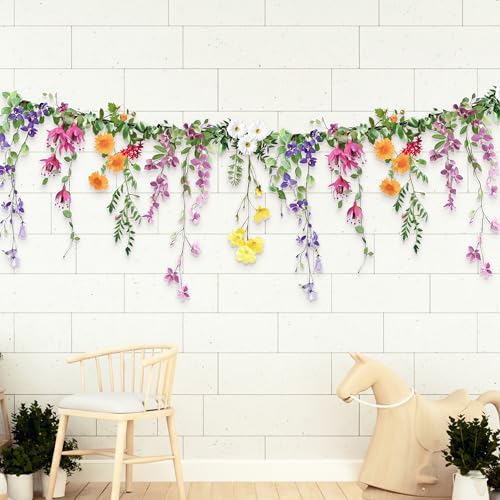 Cheerland Flower Garland Banner Wildflower Party Decorations for Enchanted Garden Floral Woodland Theme Picnic Mothers Day...