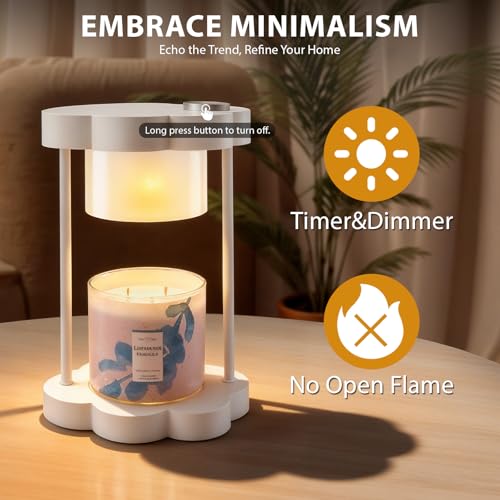 Xuoity Cloud Candle Warmer Lamp with Dimmer, 0-6 HoursTimer, Glass Shade with Light Transmission, Stylish Home Decor, Hous...