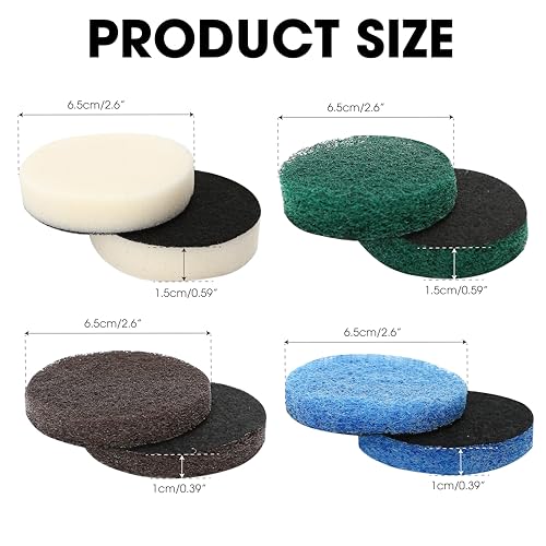 16pcs Power Scrubber Pad Set Compatible with Dremel Versa PC10 Ruby Horsepower Includes 4 Foam, 4 Kitchen, 4 Performance, ...