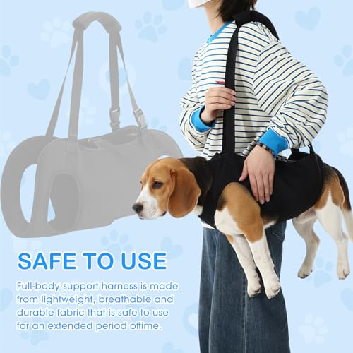 Shinylin Dog Carry Sling Emergency Backpack Pet Legs Support and Rehabilitation Dog Lift Harness Adjustable Lifting Straps...