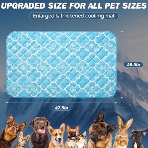 EXPAWLORER Dog Cooling Mat-28.3''*47.2'' Upgraded Extra Large Cooling Pad for Dog Dogs Cats Pets in Summer Keep Cool,Washa...