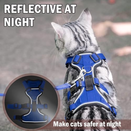 PUPTECK Cat Harness and Leash Set Escape Proof for Walking, Breathable Mash Vest Adjustable Harness for Cats Puppy Small A...