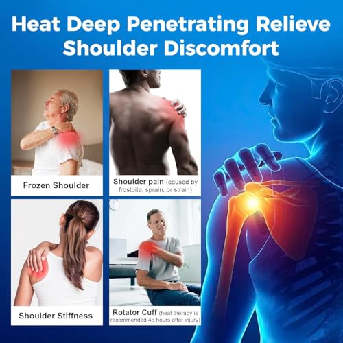 Telepepe Cordless Shoulder Heating Pad, Heated Shoulder Brace for Rotator Cuff Frozen, 3 Heat Levels, 3000mAh Rechargeable...