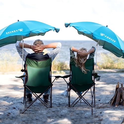AMMSUN XL Chair Umbrella with Universal Clamp Adjustable 47 inches and 360-degree Swivel UPF 50+, Portable Clamp on Campin...