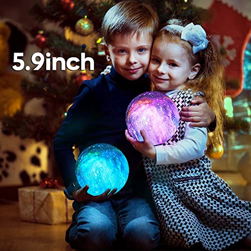 BRIGHTWORLD Moon Lamp Galaxy Lamp 5.9 inch 16 Colors LED 3D Moon Light, Remote & Touch Control Moon Night Light Gifts for ...