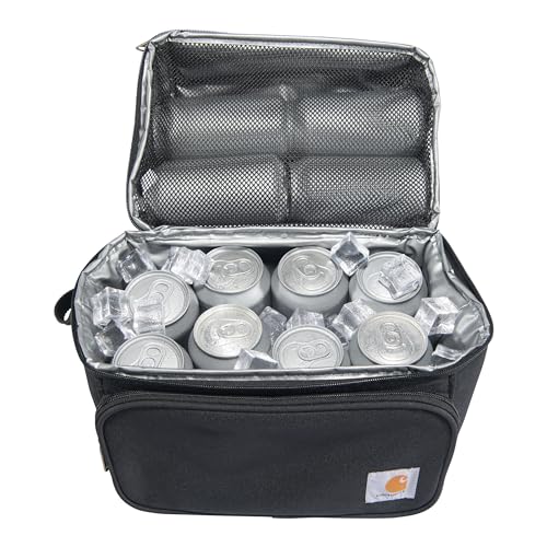 Carhartt Camping Cooler, Worksite Lunchbox, Soft Shell Lunch Bag for Construction Sites, Work and Everyday Use, Black