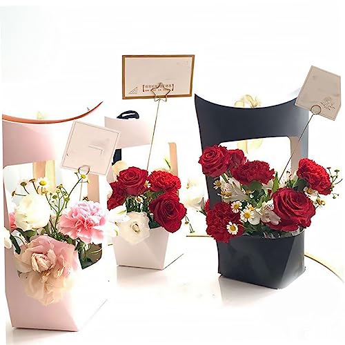 HEALLILY 5pcs Minimalist Flower Wrap Bags for Decorative Presents Sturdy Floral Packaging Boxes for Home Office and Specia...