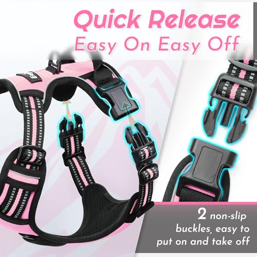 Eagloo Dog Harness for Large Dogs, No Pull Service Vest with Reflective Strips and Control Handle, Adjustable and Comforta...