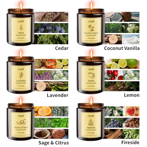 SVECKE 6 Pack 42oz Fall Scented Candles, Soy Wax Candles for Home, Aromatherapy Candle Gift Set for Women Men, Long Lastin...