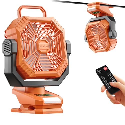 xeamun Portable Camping Fan with LED Lantern, 360°Rotation and Clip on for Desk, 8000mAh USB Rechargeable Battery Powered,...