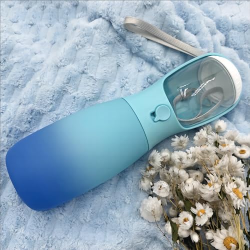 MITOCAPY 2-in-1 Dog Water Bottle Portable, Food Grade Travel Dog Bowls with Food Container, 19Oz Dog Water Bowl Dispenser,...