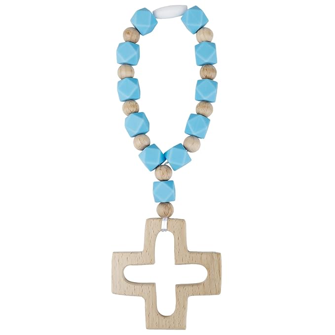 Sumalon Cross Baptism Silicone Rosary, First Communion Rosary Collection Shower Christian Communion Gifts