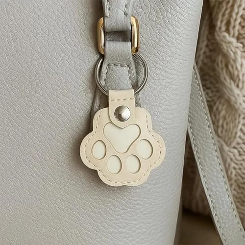3 Pcs Pet Paw Shaped Leather Keychain, Pet Hair Memorial Keyring,Fur Collection Gift for Cat and Dog Hair Storage