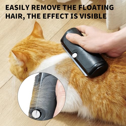 PetPog Dog Deshedding Brush & Shedding Blade, Undercoat Grooming Tool for Short & Medium Fur and Double Coats, Replaceable...