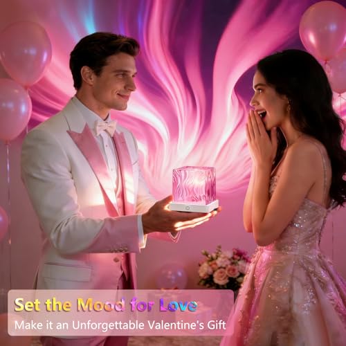 HUMIIEYE Northern Lights Projector, 1800mAh Battery Operated Aurora Night Light Cube, 16 Color, Remote Mood Lighting Galax...