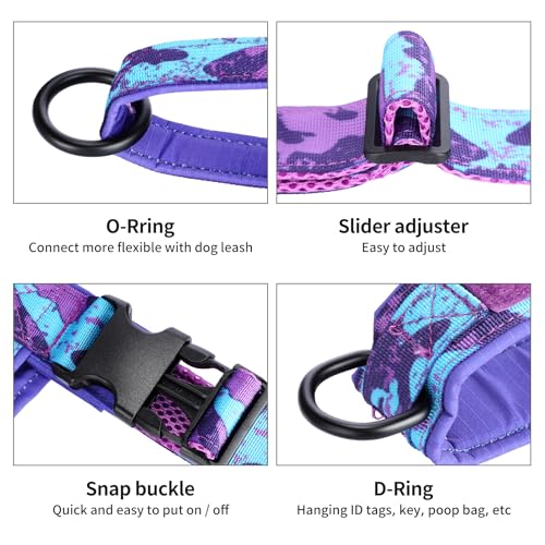 Annchwool No Pull Dog Harness with Padded Handle+5 Ft Leash,Escape Proof and Quick Fit to Adjust Dog Harness,Easy for Trai...