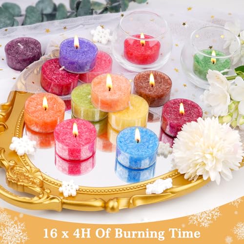 Tealight Candles for Women 16 Pack Aromatherapy Scented Candles Small Candle Gift Set for Women with 16 Scents Long-Lastin...