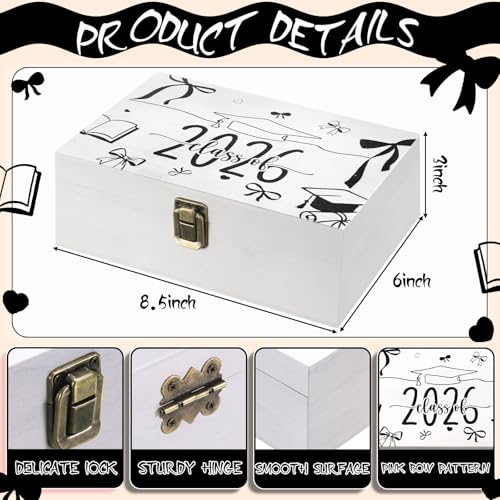Seeloowy Graduation Memory Keepsake Box with Photo Custom 2026 Large Grad Card Box with Customized Picture Gift for Him He...