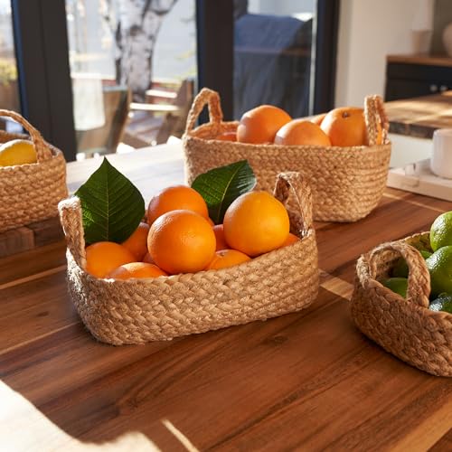 Beautiful Storage Basket Set of 4 - Natural Jute Rope Baskets for Shelves Are Perfect for Organizing Your Home - Quality S...