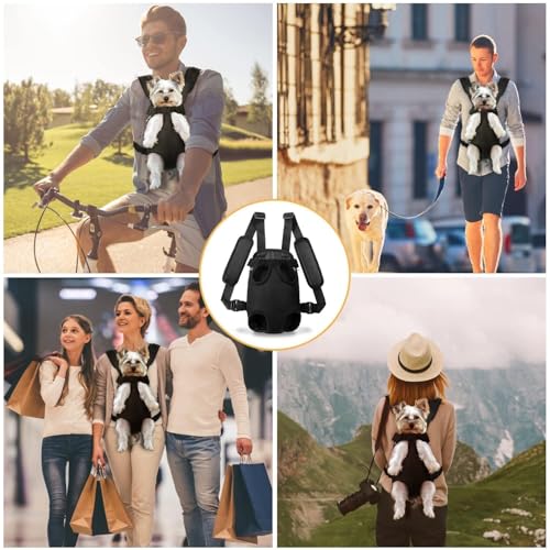 YUDODO Pet Dog Carrier Backpack Adjustable Dog Front Carrier, Legs Out Easy-Fit Dog Travel Backpack Carrier for Hiking Cam...