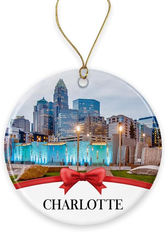 TunlaStore Charlotte Christmas Ornament, Christmas Ornaments Travel Souvenir Collection Gift for Family, Christmas Tree Or...