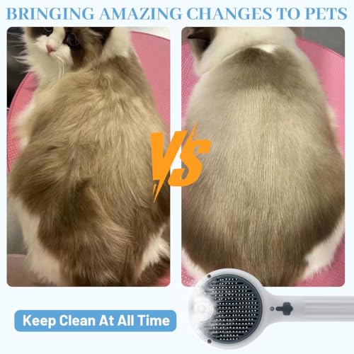 Pet Steam Brush for Dog & Cat, 3-in-1 Steam Grooming Comb - Dog Steam Brush for shedding, Brushes for Indoor Cats Steam fo...