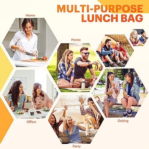 Lunch Bag for Women & Men Adult Insulated Lunch Box, Small Leakproof Cooler Food Lunch Containers Reusable High Capacity L...