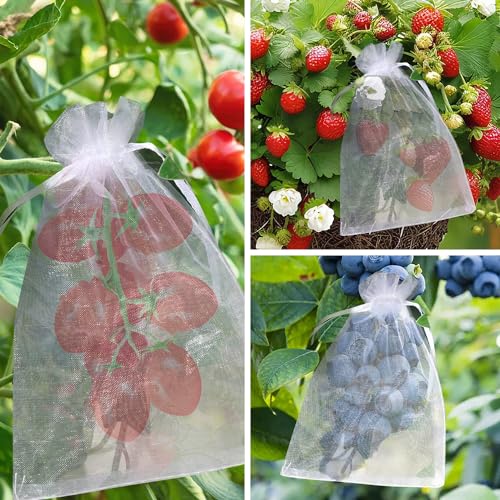 Hopttreely 100pcs Organza Bags, White 4x6(10X15CM) Satin Drawstring Organza Pouch Wedding Party Favor Gift Bag Jewelry Wat...