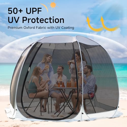 LEEDOR Pop Up Screen House, 6-10-15 Person Outdoor Screen Tent，Camping Screen Room with Carry Bag, Screened Gazebo with Mo...