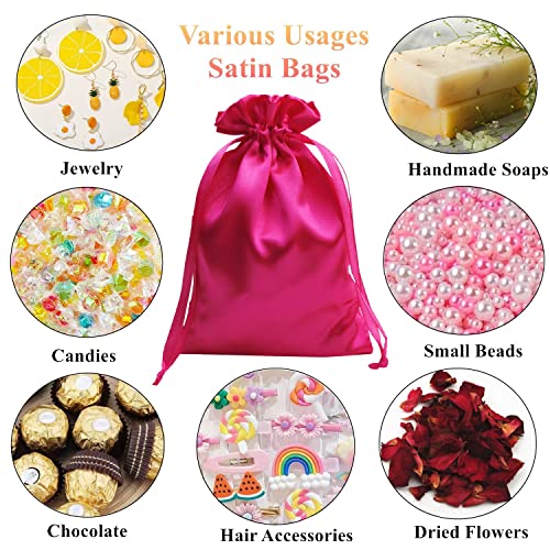 Gbateri 35 PCS 5" x 7" Satin Drawstring Gift Bags - Wedding Favor Bags - Jewelry Pouches - Fabric Candy Bags for Valentin...