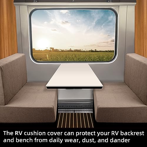 Tlswshsy RV Dinette Cushions Covers - Stretch Sofa Seat Slipcovers - Washable Loveseat Sofa Furniture Protector for Camper...