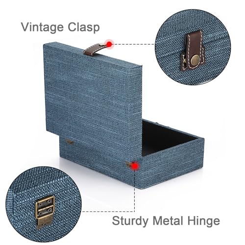 Hipiwe Treasure Chest Box - Wooden Decorative Trinket Jewelry Box with Clasp Memento Case Box Rectangular Keepsake Jewelry...