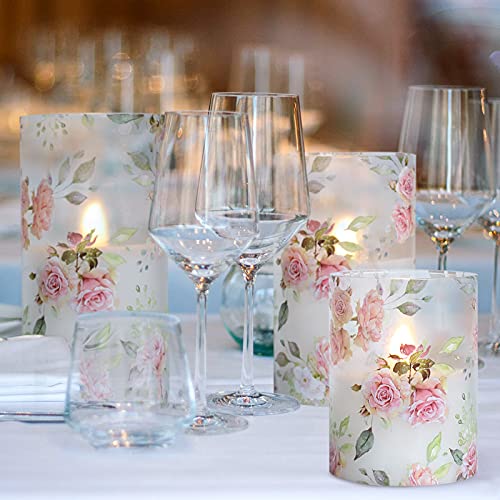 Silverstro Rose Flameless Candles with Remote Real Wax Blinks Glass Battery Operated Candles - Home Party Wedding Thanksgi...