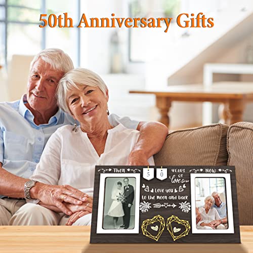 ZCPTZ Then & Now Anniversary Picture Frame - 1-99 Years Anniversary Wedding Gift for Couple, Engagement Bridal Shower Gift...