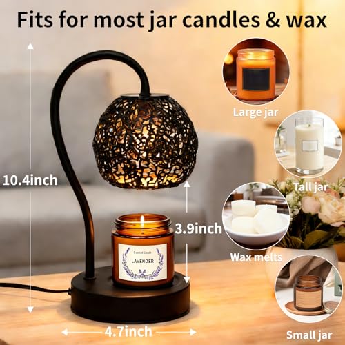 Saertiloki Earth Candle Warmer Lamp with Timer Dimmable, Home Decor & Gifts for Mom Women Wife, Safe Flameless Candle Warm...