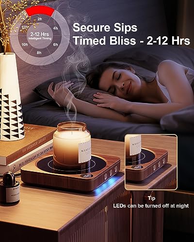 House Gem Mug Warmer - 36W Coffee Mug Warmer for Desk with Temperature Display, 2-12Hrs Auto Shut Off, Smart Candle Warmer...